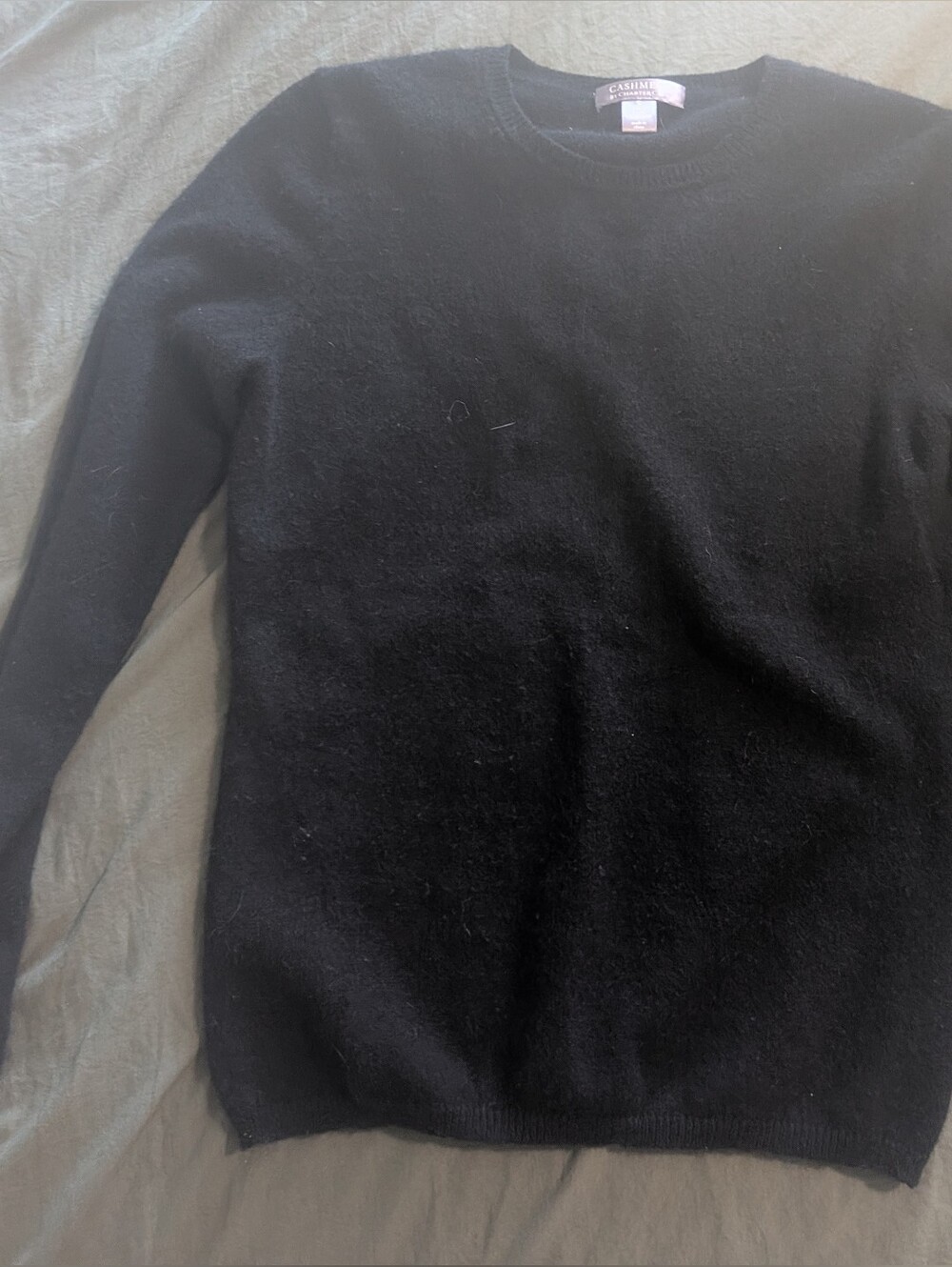 CHARTER CLUB Cashmere Sweater Women Crew Neck Luxury Black S